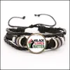 Outras pulseiras Black Lives Matter Bracelete de couro Não consigo respirar homens Mulheres charme garotas de menino Presentes de jóias Droga OT0GL