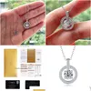 Pendant Necklaces Trendy 925 Sier 1Ct D Color Moissanite Necklace For Women Plated White Gold Lab Diamond Circle Pass Drop Delivery Dhxs8