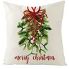 Pillow 45x45cm Linen Santa Claus Elk Christmas Pillowcase 2023 Decor For Home Cover Ornament Navidad Xmas Gifts