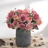Flores decorativas de 30 cm de peônias artificiais de seda falsa para a mesa de casa organizar decoração decoração de casamentos no noivo decoração de decoração