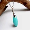 Collane con ciondolo Drop Genuine Green Natural Amazonite Stone Fashion Women Collana Love Charm Teardrop Bead 16 11 6mm