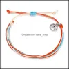 Charm Bracelets Wax String Woven Mtilayer Friendship Bracelet Wave Adjustable Braided For Women Girls Drop Delivery Jewelry Ot4Pu