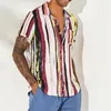 Men's Polos Men Stylish Shirts Multi Color Lump Chest Pocket Top Short Sleeve Round Hem Loose Blouse Fashion Shirt