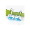 Stud Luckyshine Est Oval Sky Blue Topaz 925 Sterling Sier Plateado Pendientes Para Mujeres 7X8 Mm Drop Delivery Jewelry Dhwig