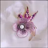 Spille Spille Stile cinese Ricamato a mano Fenice Uccello Fiore Spilla Donna Gioielli di lusso Vintage Pin Sciarpa Accessori abito Dr Otqst