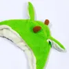 Berets Plush Animal Hat Winter Warm Beanie With Long Ear Flaps Cute Green Dinosaur Moving Ears For Teens Boys Girls