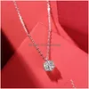 6xy2 Naszyjniki wisiorek Trendy 925 Sterling Sier 1ct D Color VVS1 MOISSANITE Naszyjnik dla kobiet biżuteria Diamond Test Pass Charm Deliv DHH