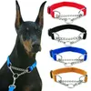 Dog Collars & Leashes Collar With Welded Link Chain Pet Nylon Anti-Slip Training Accessories Adjustable For Large Supplies