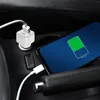 4Terra White Recycled ABS Car Charger and Cable10V Adapter with USB-A USB-C Ports with 5.4A