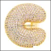 Klusterringar guld is ut diamantbubbla engelska bokstavsringen och kvinnor ￶ppnar manschettens namn Rapper smycken g￥vor f￶r ￤lskare 35 dh5qm