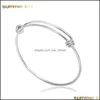 Charm Bracelets Adjustable Stainless Steel Expandable Twisted Wire Bangle Bracelet For Kids Women Diy Wholesale Fashion Simple Drop Ottoz