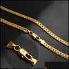 Chains Mens 18K Gold Plated Figaro/Snake/Box Chain Necklaces For Women S Hip Hop Jewelry Accessories In Bk Drop Delivery Pendants Otagr