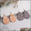 Charm Design Pu Boucles d'oreilles en cuir pour femmes Leopard Stripe Dot Motif MTI Couleurs Teardrop Bohême Goutte d'eau Bijoux Livraison Otmzj