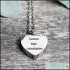 Pendant Necklaces Heart Memory Necklace For Women Please Return To Love Stainless Steel Ashes Urn Jewelry Drop Delivery Pendants Otekg