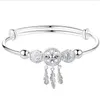 Charm Armband Dream Catcher Feather Tassel For Women Fashion Tibetan Silver Bangle Wrist Smycken Tillbehör SL343