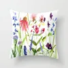 Capas de flores em aquarela de travesseiro para sofá -laço capa quadrada capa