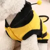 Vestuário para cães roupas de capuz de estimação fofo fofo de cachorro fantasia de gato casaco de gato estilo abelha