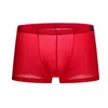 Underpants Summer Ice Silk Boxers Men Underwear Seamless Transparent Low Waist Boxershort Ultra Thin Sheer Breathable Pantie Underpant