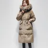 girls long duck down coat