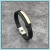 Charm Bracelets Men Leather Bracelet Bangle Fahion Friendship For Mens Jewelry Accessories Q276Fz Drop Delivery Dh5Jy