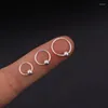 Hoop Earrings 1Pc 925 Silver Ball End BCR Twist Captive Bead Ring Cartilage Earring Nose Nostril Septum Piercing Jewelry