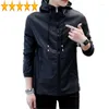 جاكيتات الرجال Bomber Est Coat Black Drings Dring for Men Windbreaker مقنعين سترة Blouson Homme Fyy282