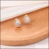 Stud 925 Sier Pin Cubique Zircone Waterdrop Boucles D'oreilles Pour Femmes Filles De Mariée De Mode De Mariage Designer Bijoux Drop Livraison Dht2Z