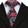 Bow Ties SN-1684 Bloembloemset Silk Jacquard Mens stropdier Gravata Hanky ​​manchetknopen Pocket zakdoek herenhals voor bruiloft