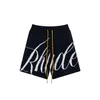 Hommes Femmes Version Lâche Bleu Vert Noir Tricot Rhude Court Cordon Culotte Lettre Jacquard Short 56h7 U1PR