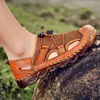 Sandaler herr läder sneakers män sommar utomhus non-slip vandring skor mode strand hög kvalitet fiske vatten