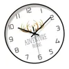 Horloges Murales 1Pc Horloge Décorative Bois de Cerf Motif Suspendu Métal
