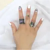Обручальные кольца 2023 Ретро для женщин ювелирные изделия модные цветовые раковины Gemstone Set Ring Женщина Boho Girlfrien's Gifts