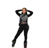 Marque Fahion Femmes Survêtements Deux Pièces Velour Gym Outfit À Manches Longues Crop Pant Velvet Set pour Femme Sport Suit