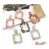 Charm Crystal Stone Big Square Square Drop أقراط الذهب Sier Color Round Round Round for Women Gift Jewelry Delivery OTNW4