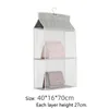 Storage Boxes Closet Dustproof Bag Hanging Handbag Organizer Folding Shelf Transparent Pockets Hanger