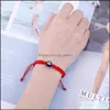 Linkketen handgemaakte gevlochten rode draad string armband link voor vrouwen mannen Turks kwaadaardig blauw oog charme geluk touw verstelbare vrienden otyq6