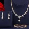 Halskette Ohrringe Set Hohe Qualität Luxus Zirkon Schmuck Frauen Arabisch Dubai Braut Hochzeit Party Boutique Zubehör Parrure Bijoux Femme