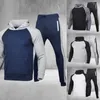 Erkek Hoodies Marka Hoodie Suit Sweatshirt Sonbahar/Kış 2023 Patchwork Seti Polar Spor Giyim Sıcak Kapüşonlu