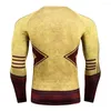 Men's T Shirts Raglan Sleeve 3D Printed Men Compression Shirt Cosplay Costume Long Tops Fitness Clothes