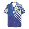 Мужские повседневные рубашки Samoan Национальные татуировки летняя мужская рубашка V-образной рубашку V-образный дизайн высококачественная мода с коротким рукавом персонализированная вечеринка