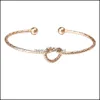 Bangle Designer Knot Cuff Bracelets Barcelets for Women Men Charm Open Heart Fashion Jewelry Rose Gold Color Drop Dropend OTCBL