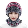 Berets Ear Protection Washable Skin-touch Knitted Women Hat Collar Set For Outdoor