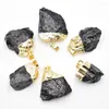 Pendant Necklaces Natural Black Tourmaline Irregular Shape Stone Pendants Reiki Chakra Healing Energy Raw Jewelry 6pcs/lot Wholesale