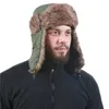 Boinas bombardero sombreros para invierno hombre mujer ruso mantener caliente piel sintética bombarderos orejeras al aire libre impermeable gota