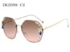 Lunettes de soleil pour femmes lunettes de soleil de luxe femmes mode lunettes de soleil UV 400 rétro surdimensionné lunettes de soleil à la mode dames strass sans monture concepteur lunettes de soleil 2K2D88