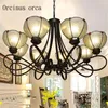 Pendant Lamps Mediterranean Minimalist Iron Art Chandelier Living Room Dining American Style Pastoral Originality Glass Lamp