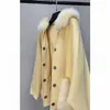 Designer coreano feminino feminino feminino Real Coat Feminino Feminino colarlatural com capuz