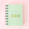 Notepads A7 Mini Cartoon Notebook Able Portable Coil Avocado Looseleaf Notepad Diary School Supplies Stationery Journal Drop Deliver Dh4Dv