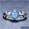 Cluster Rings 5 Pcs Lot Mother Gift Fl Blue Fire Opal Gems 925 Sterling Sier For Women Ring Russia American Weddings Jewelry Drop Del Dhkng