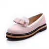 Dress Shoes Femme Designer Cute With Bow-Knot Patchwork Think Sole Slip-Ons Cut Out Low Cutter Breathable Zapatos Tacons Wide Fits 43
